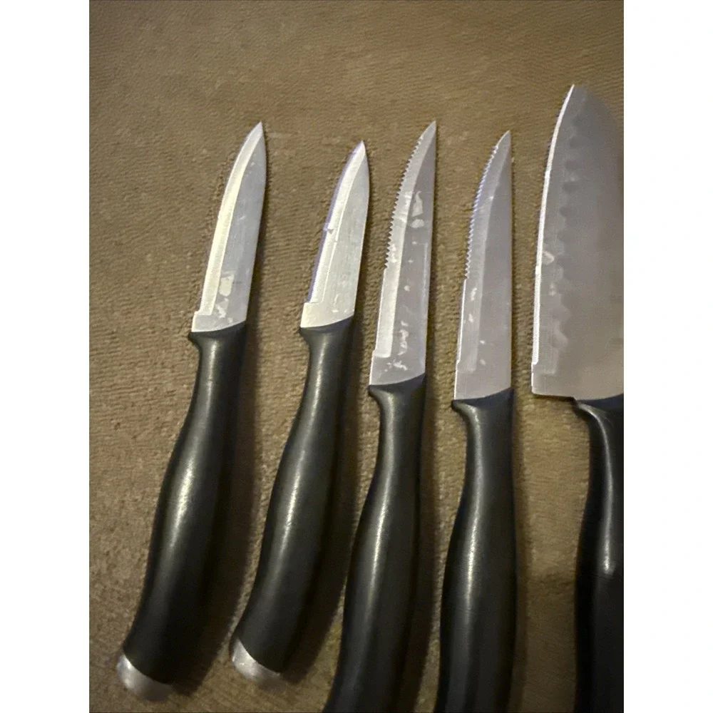 Lot of 10 J. A. HENCKELS Cutlery Knives Silver Cap Stainless Steak Chef (TD)